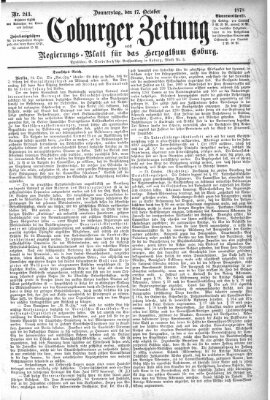 Coburger Zeitung Donnerstag 17. Oktober 1878