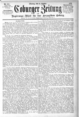 Coburger Zeitung Dienstag 22. Oktober 1878