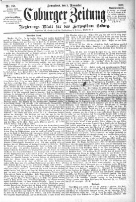 Coburger Zeitung Samstag 2. November 1878