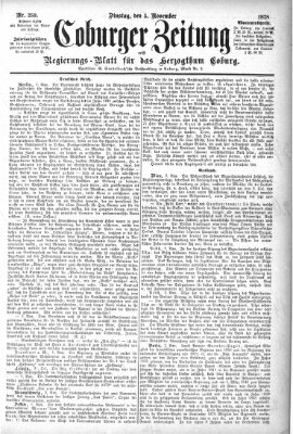 Coburger Zeitung Dienstag 5. November 1878