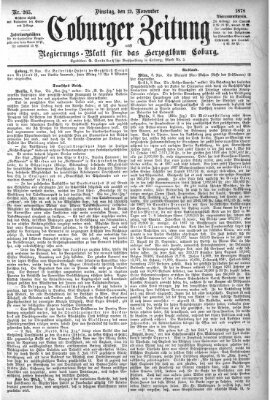 Coburger Zeitung Dienstag 12. November 1878