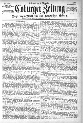 Coburger Zeitung Mittwoch 13. November 1878