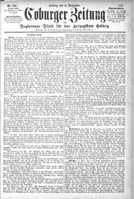 Coburger Zeitung Freitag 15. November 1878