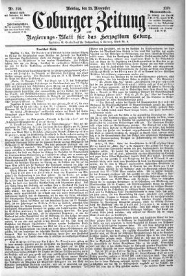 Coburger Zeitung Montag 25. November 1878