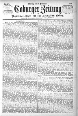 Coburger Zeitung Dienstag 26. November 1878