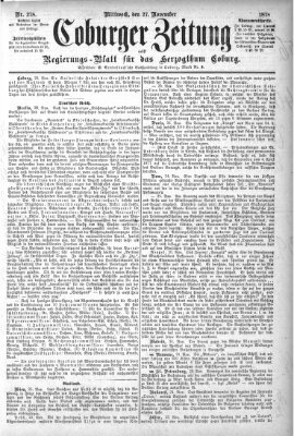 Coburger Zeitung Mittwoch 27. November 1878