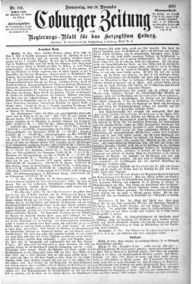 Coburger Zeitung Donnerstag 28. November 1878