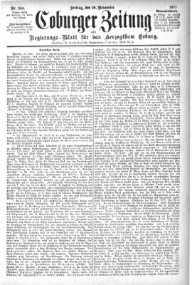 Coburger Zeitung Freitag 29. November 1878