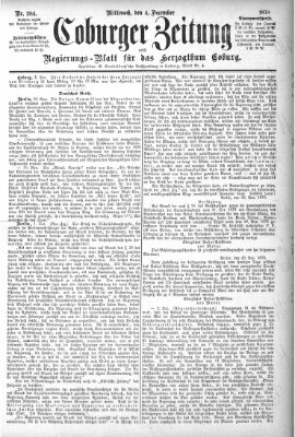 Coburger Zeitung Mittwoch 4. Dezember 1878