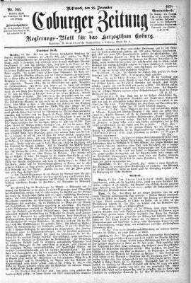 Coburger Zeitung Mittwoch 18. Dezember 1878