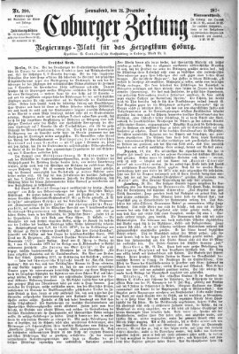 Coburger Zeitung Samstag 21. Dezember 1878