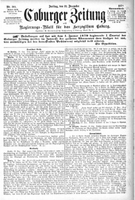 Coburger Zeitung Freitag 27. Dezember 1878