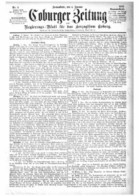 Coburger Zeitung Samstag 4. Januar 1879