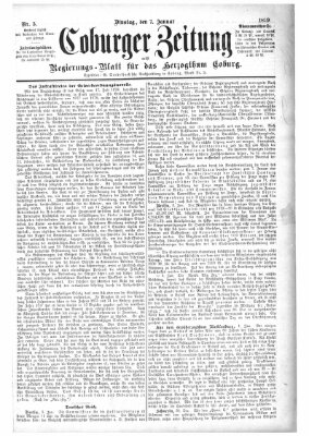 Coburger Zeitung Dienstag 7. Januar 1879