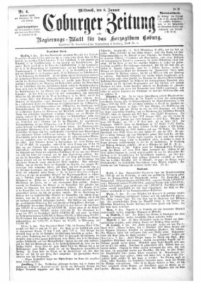 Coburger Zeitung Mittwoch 8. Januar 1879