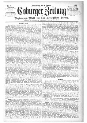 Coburger Zeitung Donnerstag 9. Januar 1879