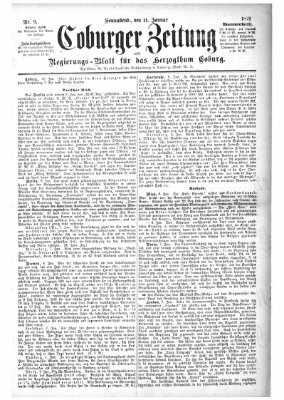 Coburger Zeitung Samstag 11. Januar 1879