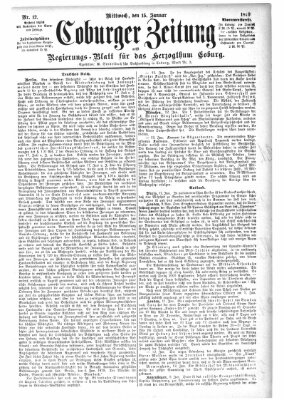 Coburger Zeitung Mittwoch 15. Januar 1879