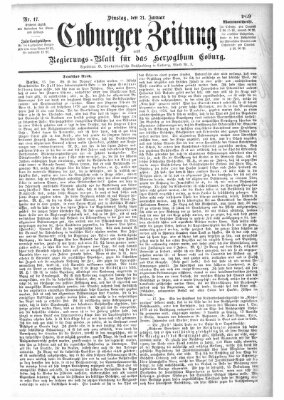 Coburger Zeitung Dienstag 21. Januar 1879