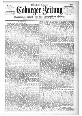 Coburger Zeitung Mittwoch 22. Januar 1879