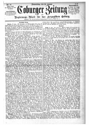 Coburger Zeitung Donnerstag 23. Januar 1879