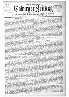 Coburger Zeitung Dienstag 28. Januar 1879