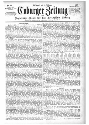 Coburger Zeitung Mittwoch 12. Februar 1879