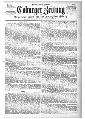 Coburger Zeitung Dienstag 18. Februar 1879