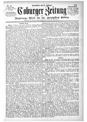 Coburger Zeitung Samstag 22. Februar 1879