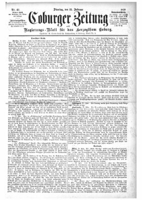 Coburger Zeitung Dienstag 25. Februar 1879