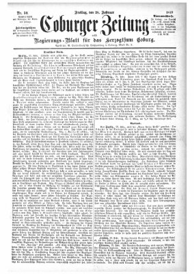 Coburger Zeitung Freitag 28. Februar 1879