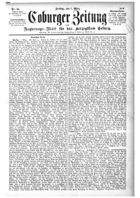 Coburger Zeitung Freitag 7. März 1879