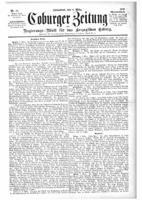 Coburger Zeitung Samstag 8. März 1879