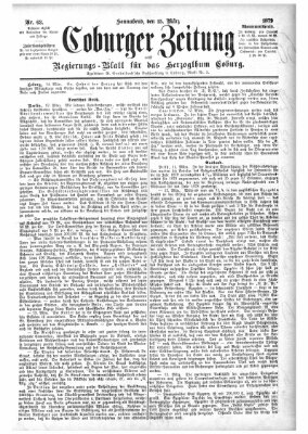 Coburger Zeitung Samstag 15. März 1879