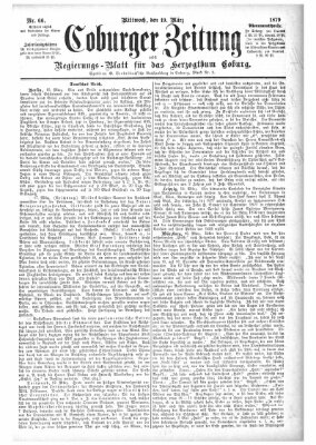 Coburger Zeitung Mittwoch 19. März 1879