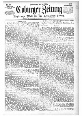 Coburger Zeitung Donnerstag 20. März 1879