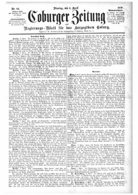 Coburger Zeitung Dienstag 8. April 1879