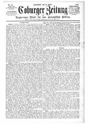 Coburger Zeitung Samstag 19. April 1879