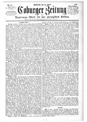 Coburger Zeitung Mittwoch 23. April 1879