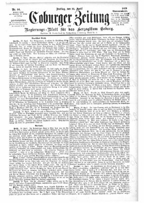 Coburger Zeitung Freitag 25. April 1879