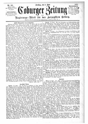 Coburger Zeitung Freitag 2. Mai 1879