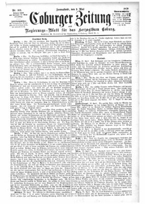 Coburger Zeitung Samstag 3. Mai 1879