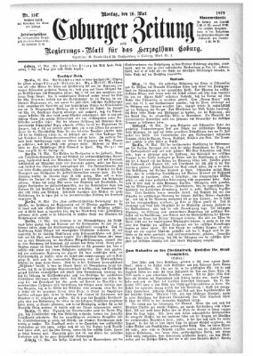 Coburger Zeitung Montag 19. Mai 1879