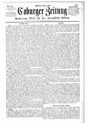 Coburger Zeitung Montag 9. Juni 1879