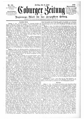 Coburger Zeitung Freitag 13. Juni 1879