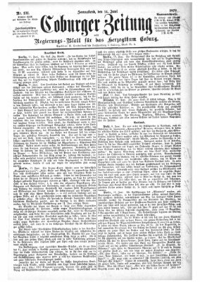 Coburger Zeitung Samstag 14. Juni 1879