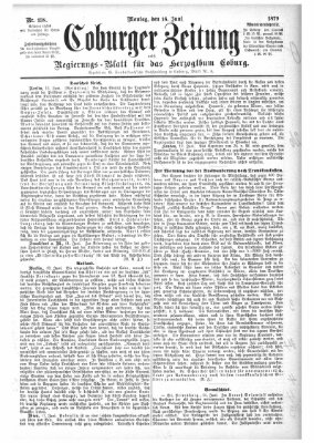 Coburger Zeitung Montag 16. Juni 1879