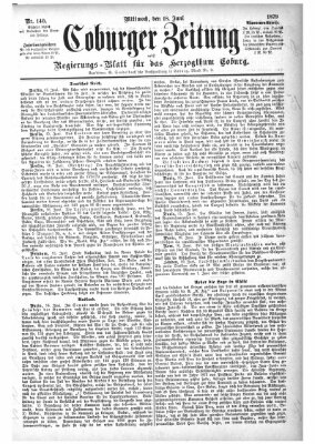 Coburger Zeitung Mittwoch 18. Juni 1879