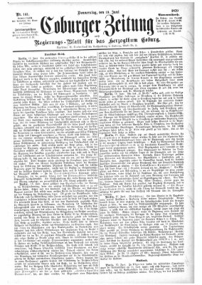 Coburger Zeitung Donnerstag 19. Juni 1879