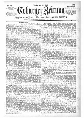 Coburger Zeitung Tuesday 24. June 1879